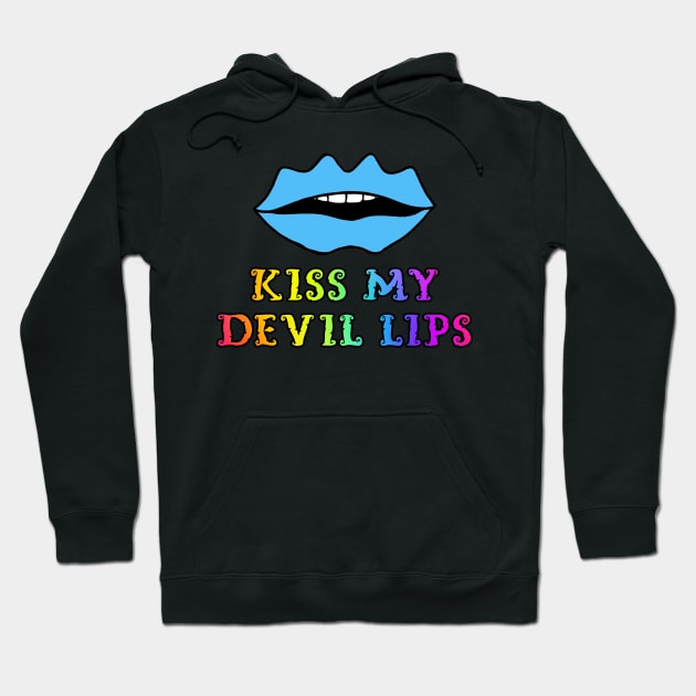 Blue Devil Lips Hoodie by coloringiship